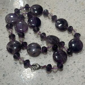 Elegant Purple Amethyst Beaded Necklace